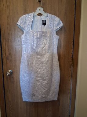 Jax Light Lilac Jacquard Cap-Sleeve Sheath Dress